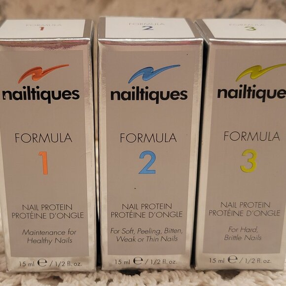 NAILTIQUES NAIL POLISH PROTEIN TREATMENT 1/2 OZ. SET OF 3 FORMULA 1, 2, 3 NEW! - Picture 2 of 8